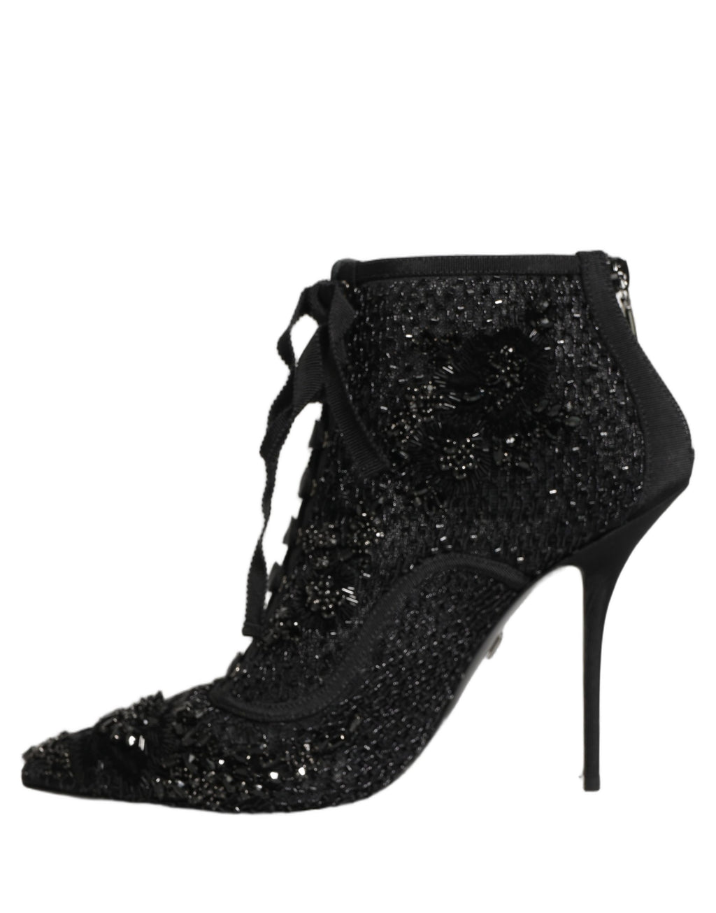 Chaussures Bottines en résille ornée noires Dolce & Gabbana
