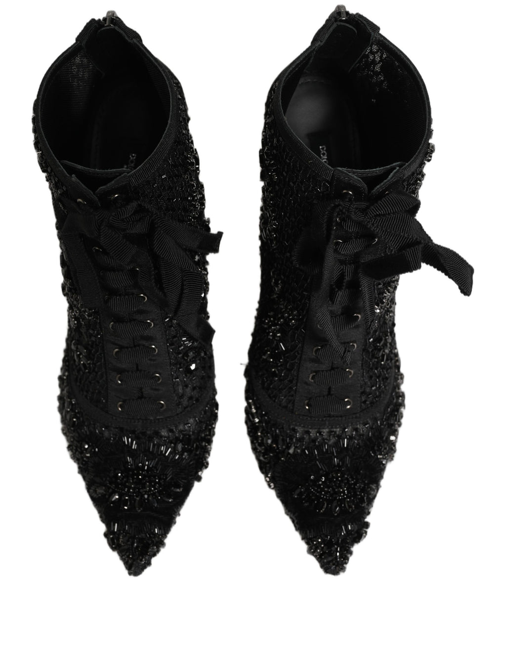 Chaussures Bottines en résille ornée noires Dolce & Gabbana