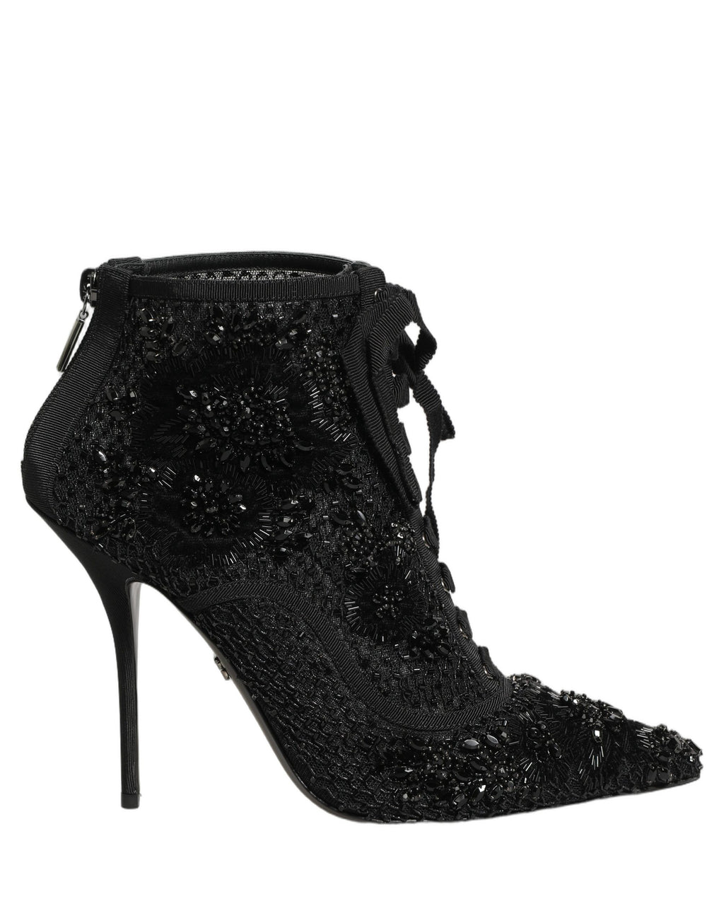 Chaussures Bottines en résille ornée noires Dolce & Gabbana