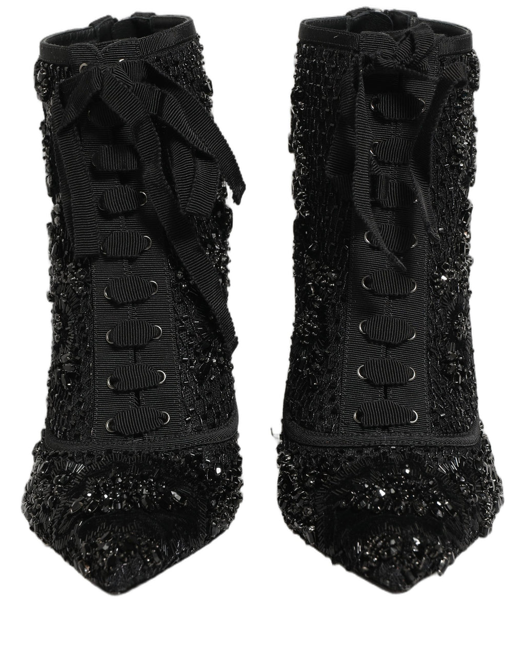 Chaussures Bottines en résille ornée noires Dolce & Gabbana
