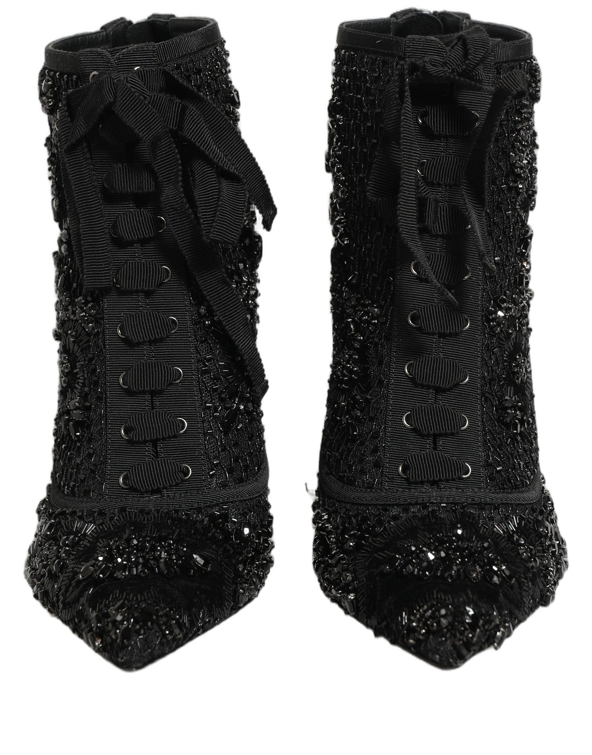 Chaussures Bottines en résille ornée noires Dolce & Gabbana