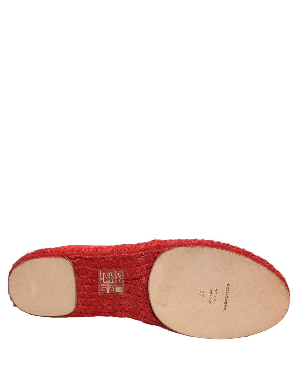 Chaussures Plates Espadrilles en Dentelle Rouge Taormina Dolce & Gabbana