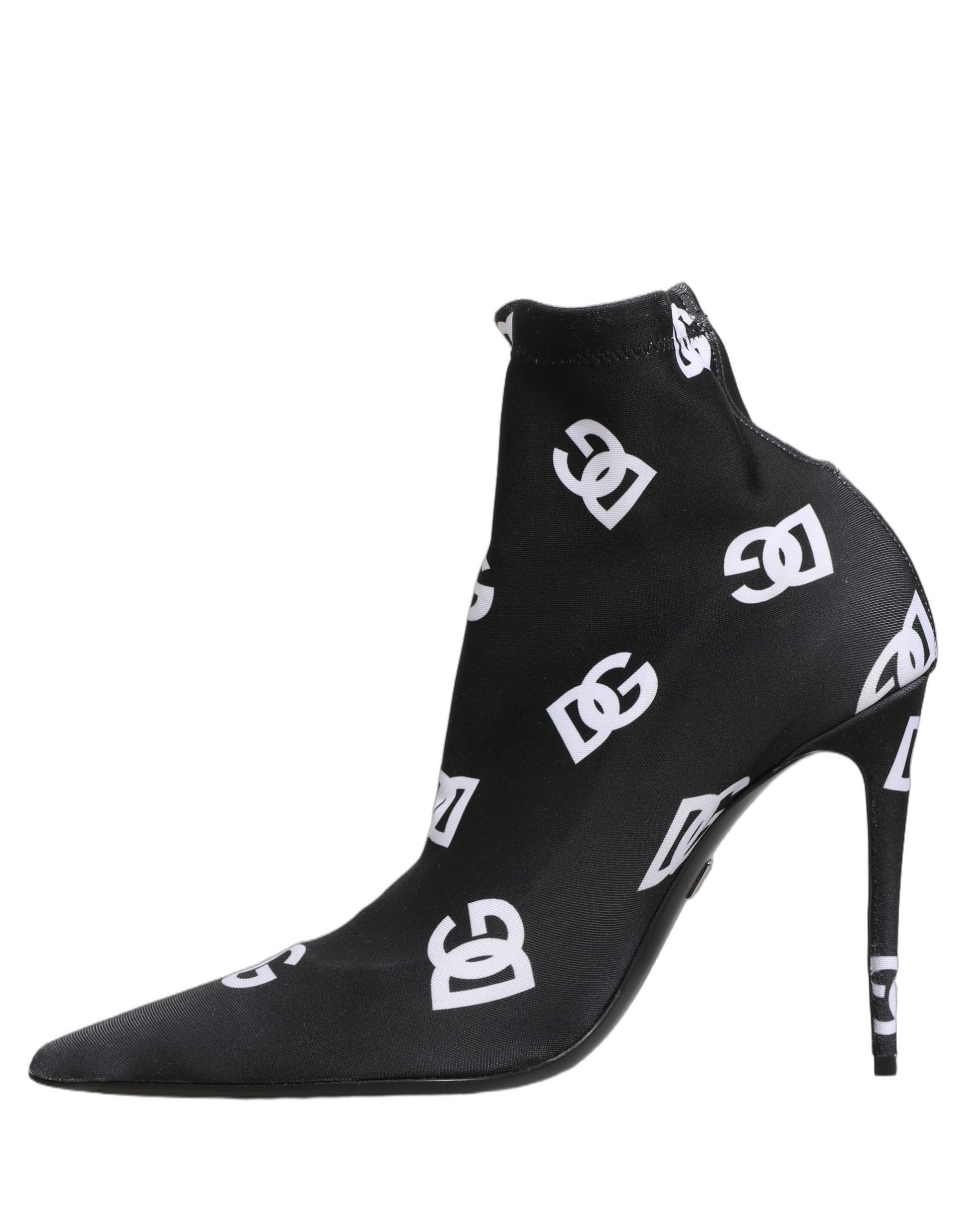 Dolce & Gabbana Bottines à talon extensibles noires avec logo