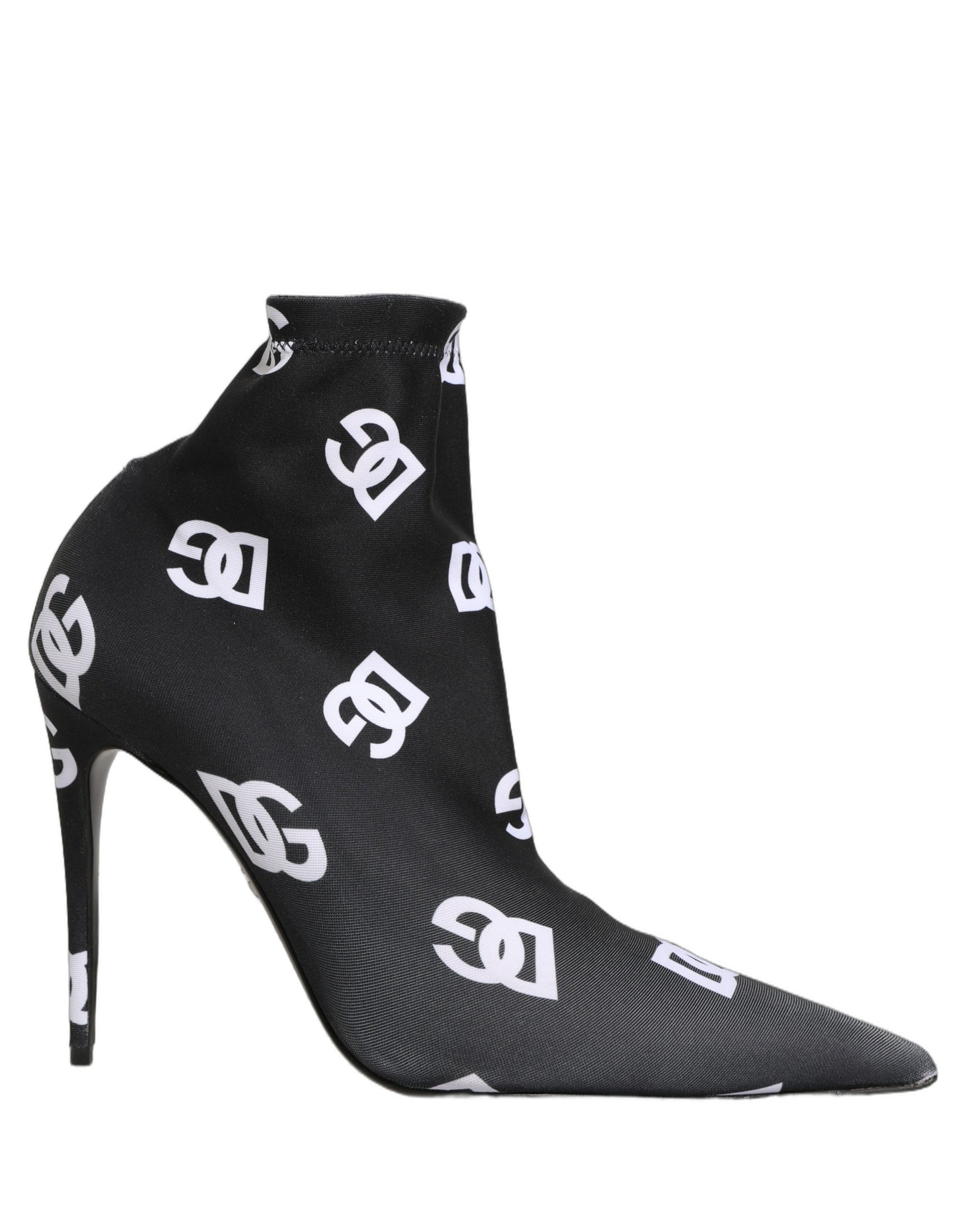 Dolce & Gabbana Bottines à talon extensibles noires avec logo