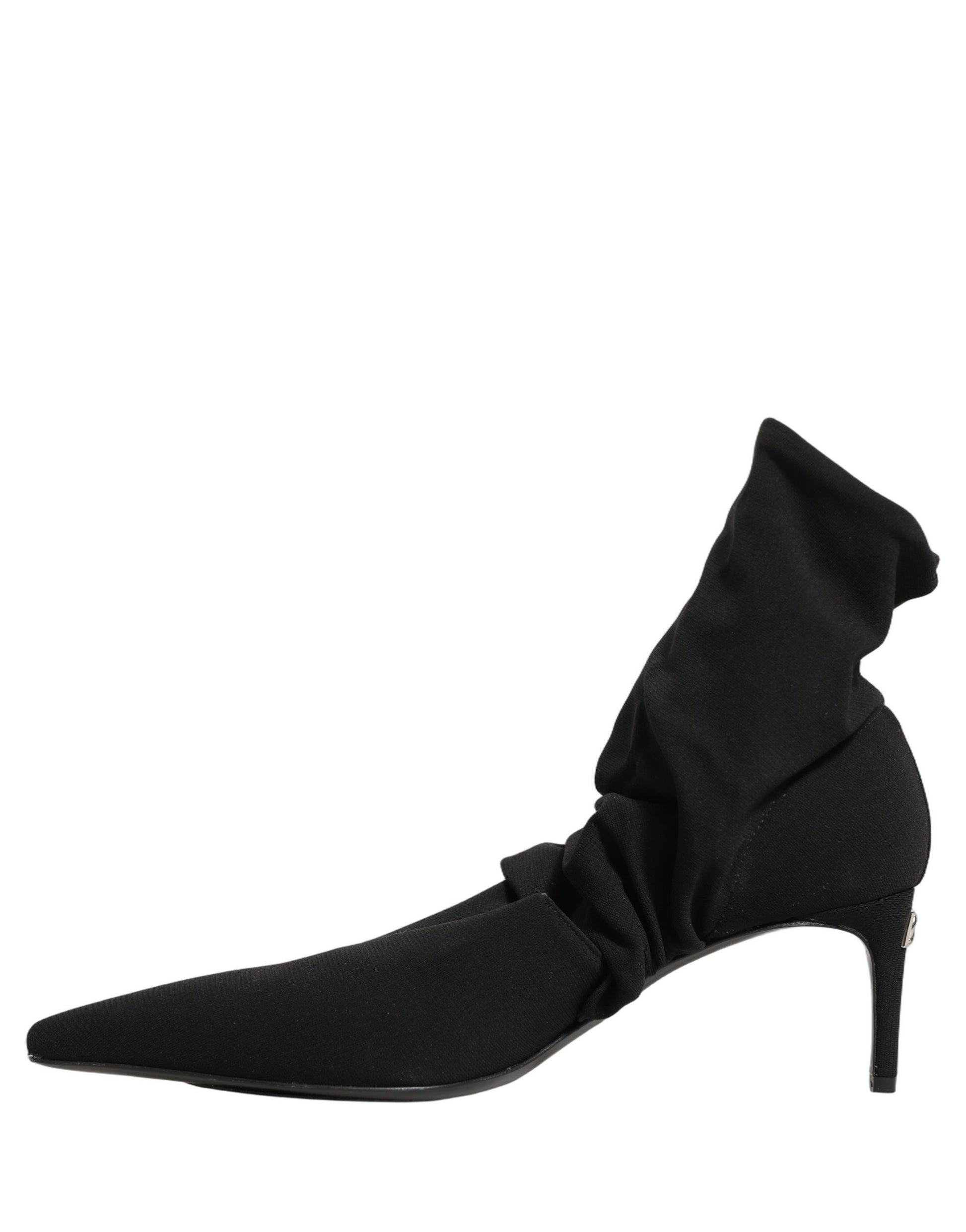 Chaussures Dolce & Gabbana Bottines à talons chaussettes extensibles noires