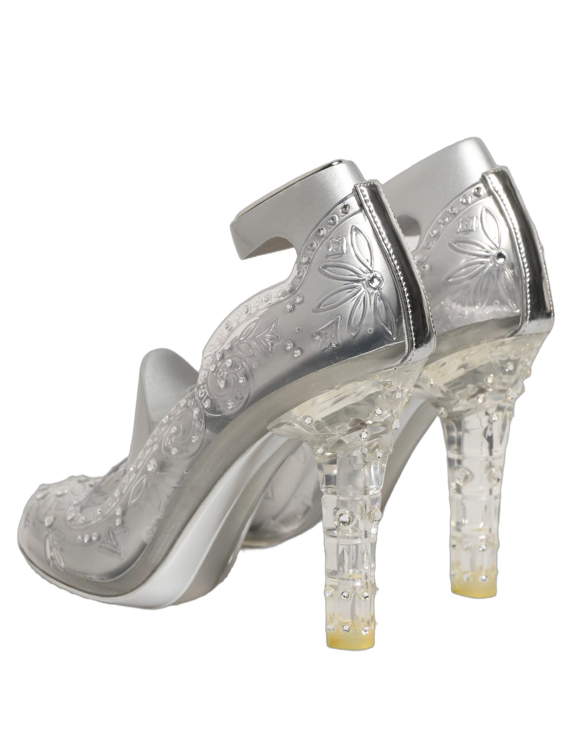 Dolce & Gabbana Clear CINDERELLA Floral Crystal Heels Shoes