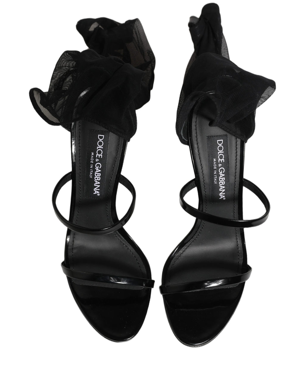 Dolce & Gabbana Sandales à talons aiguilles noires Chaussettes Bottes hautes Chaussures