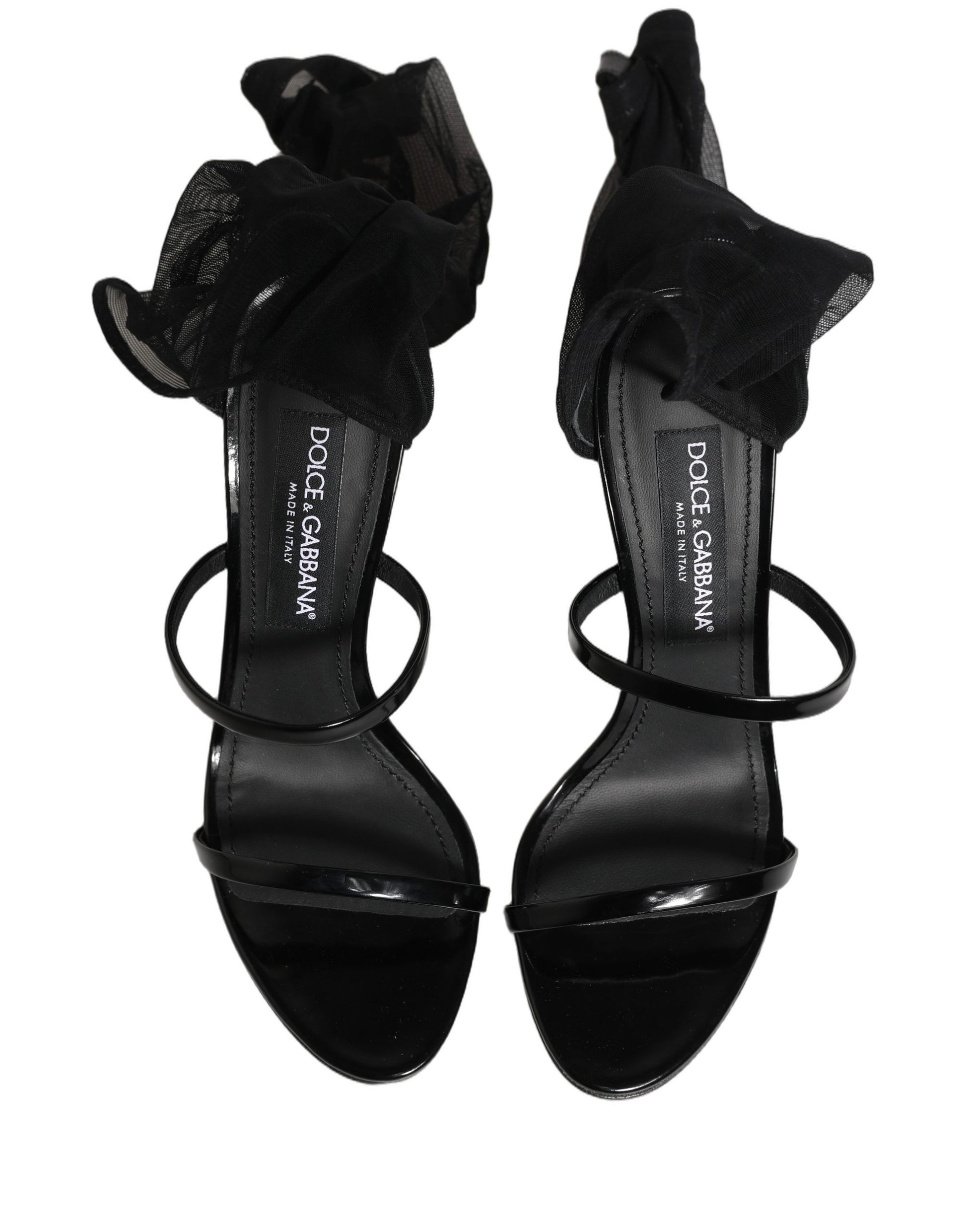 Dolce & Gabbana Sandales à talons aiguilles noires Chaussettes Bottes hautes Chaussures