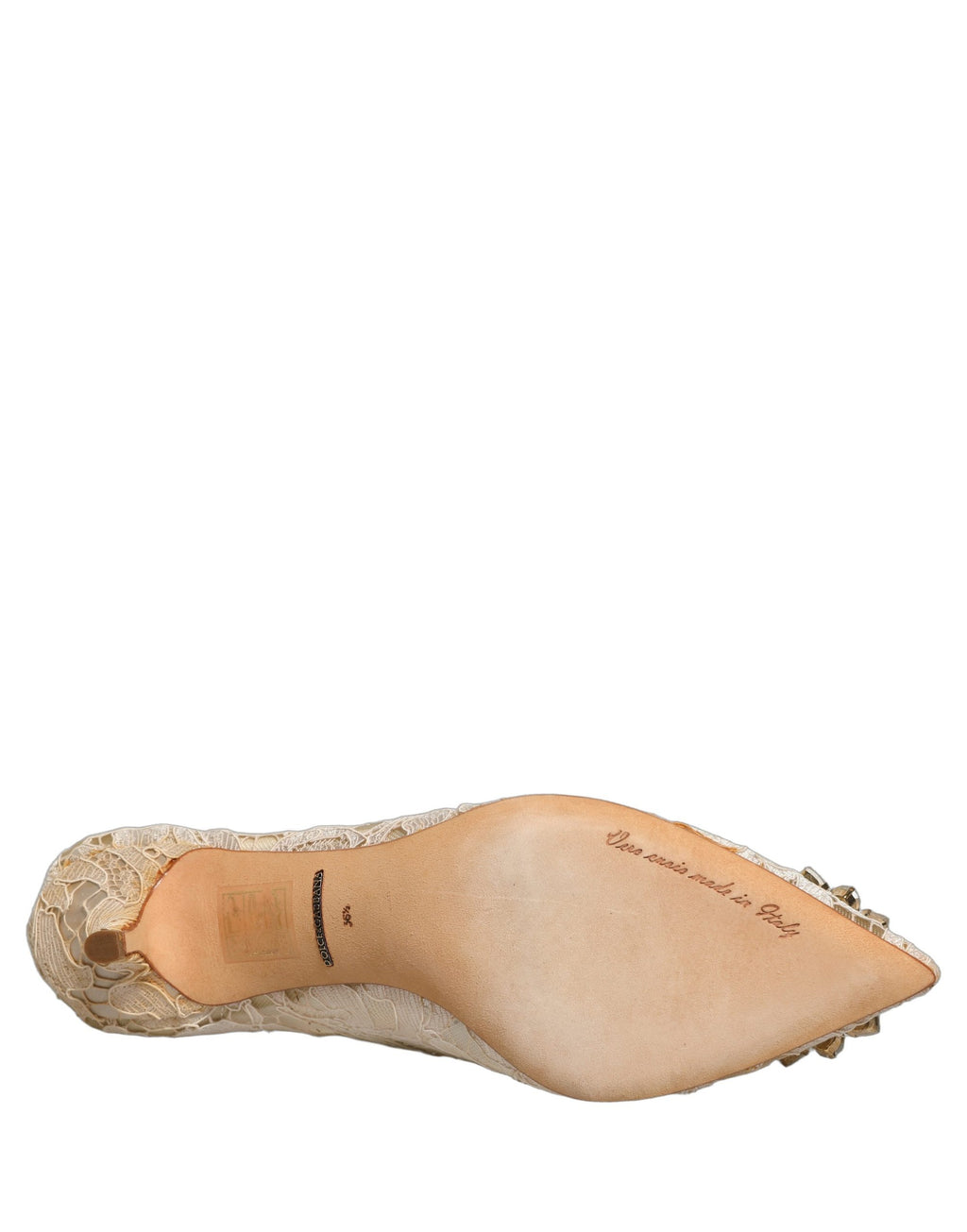 Chaussures Escarpins Dolce & Gabbana Taormina Dentelle Cristal Blanc