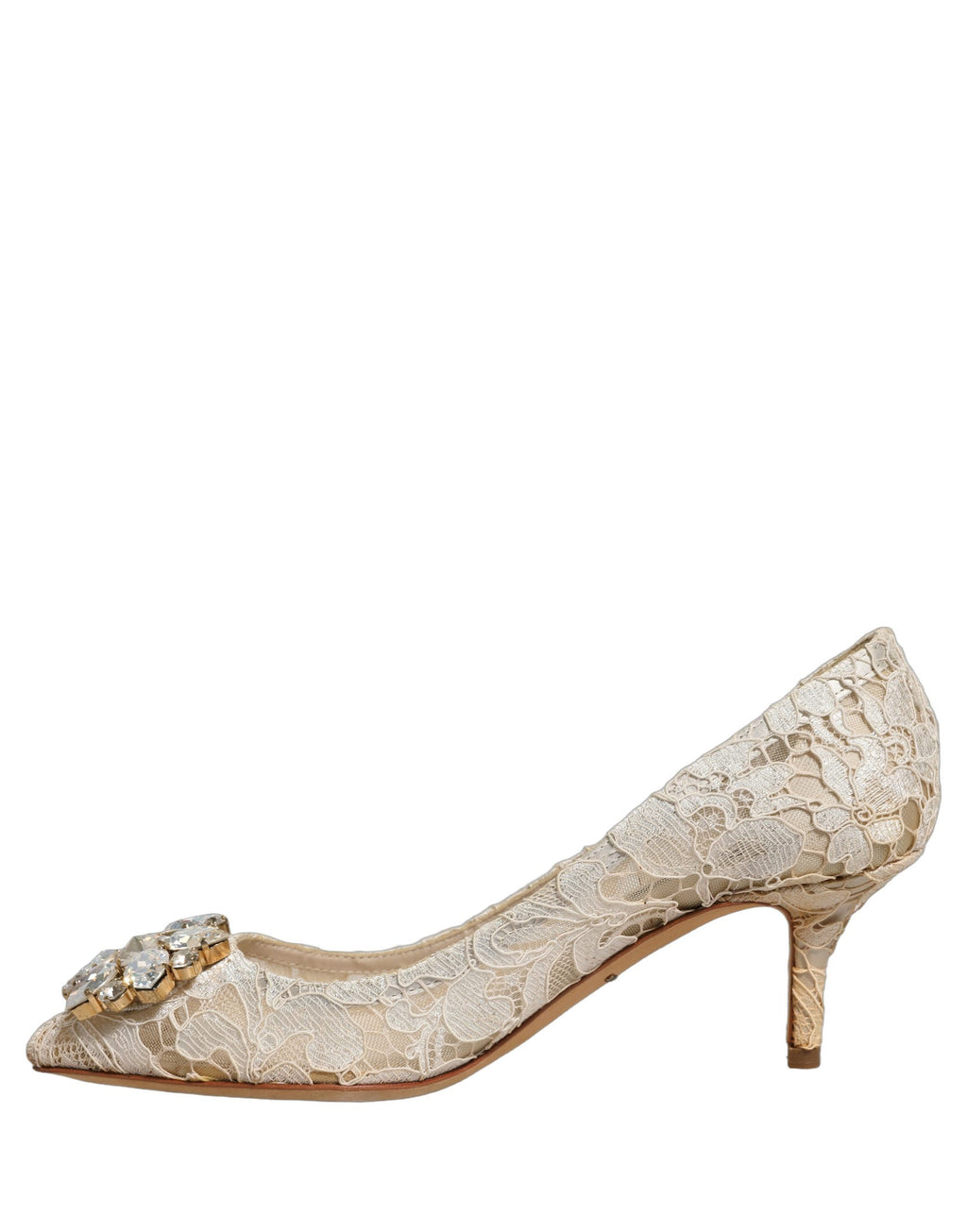 Chaussures Escarpins Dolce & Gabbana Taormina Dentelle Cristal Blanc