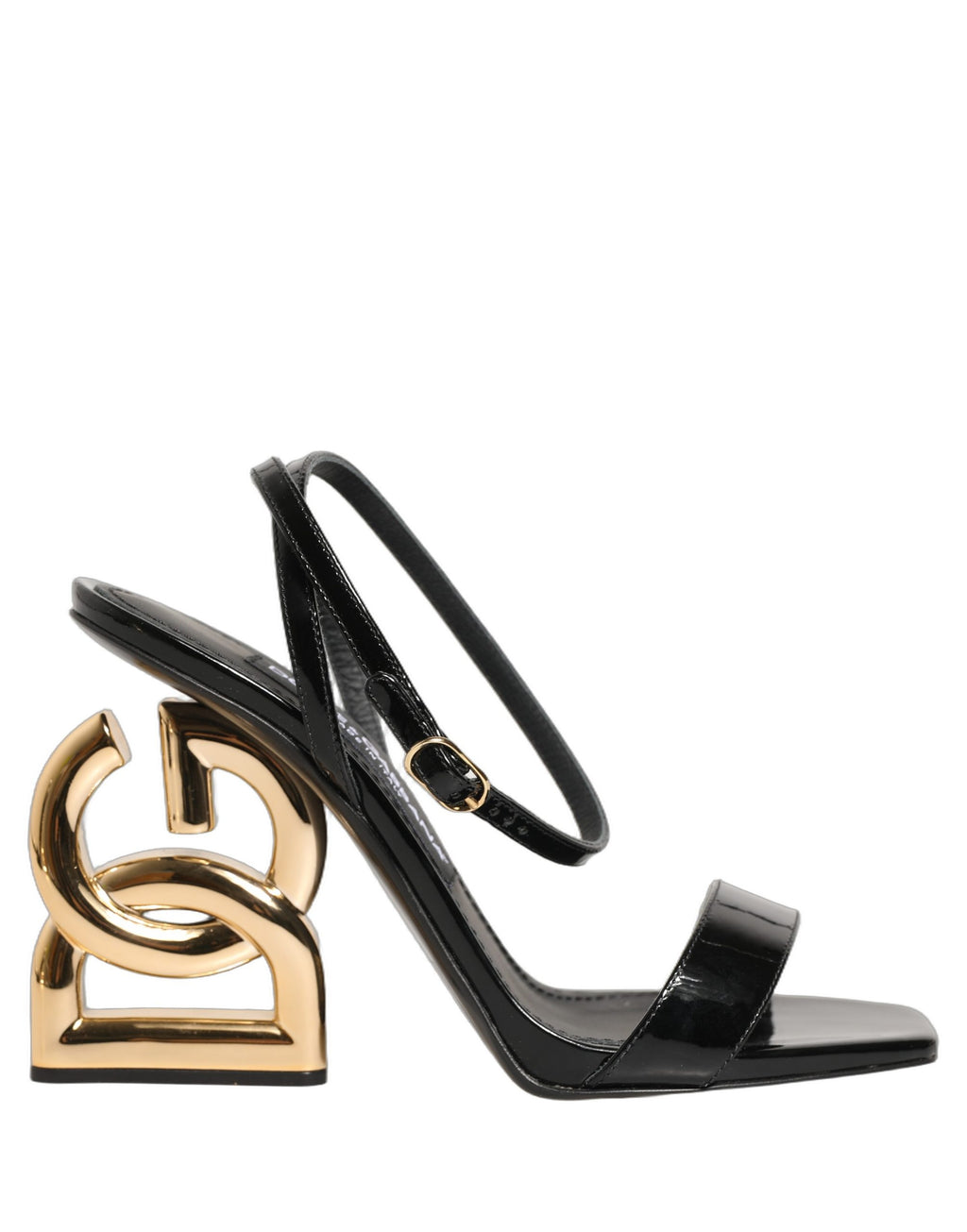 Chaussures à talons sandales Dolce & Gabbana en cuir noir avec bride de cheville