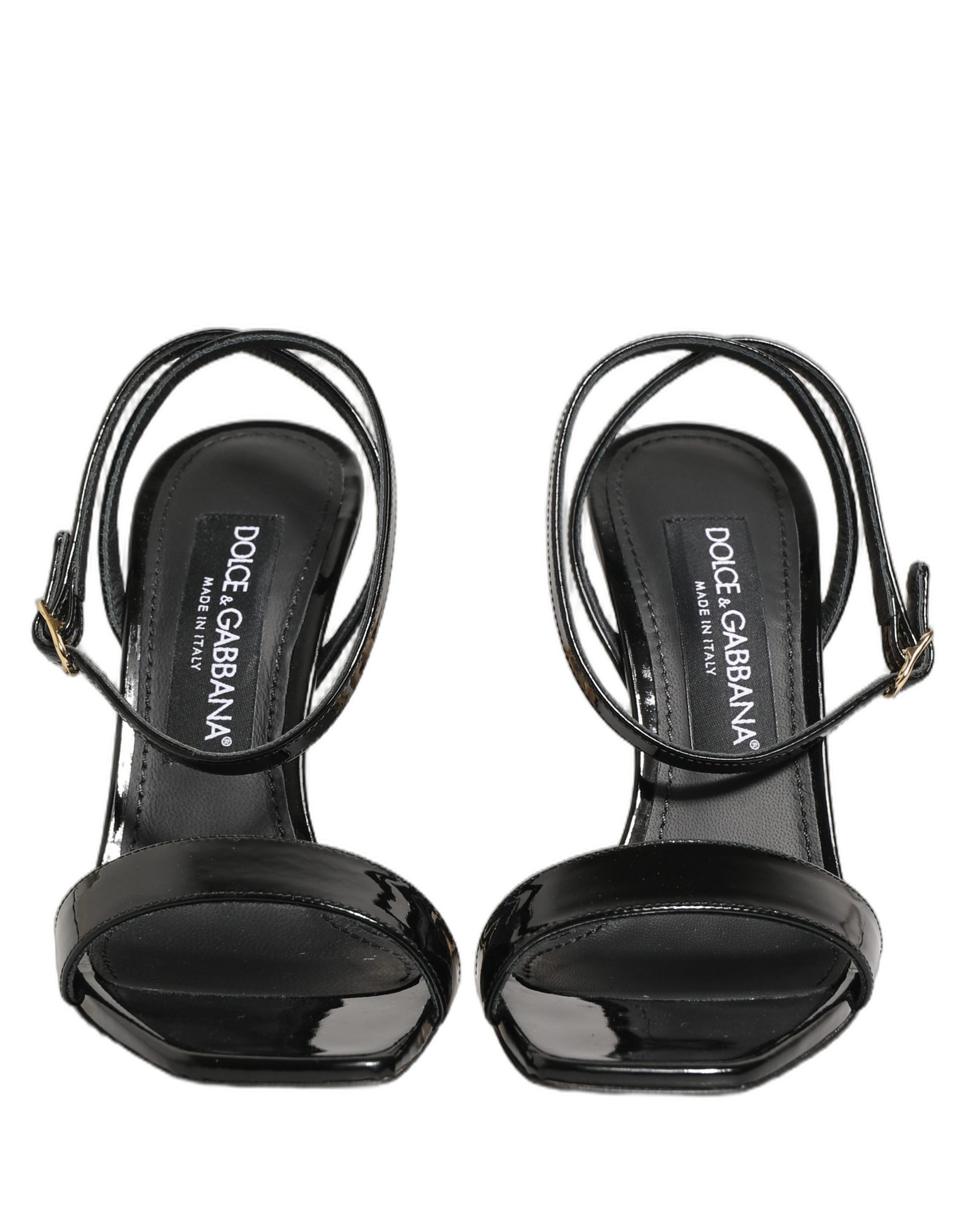 Chaussures à talons sandales Dolce & Gabbana en cuir noir avec bride de cheville
