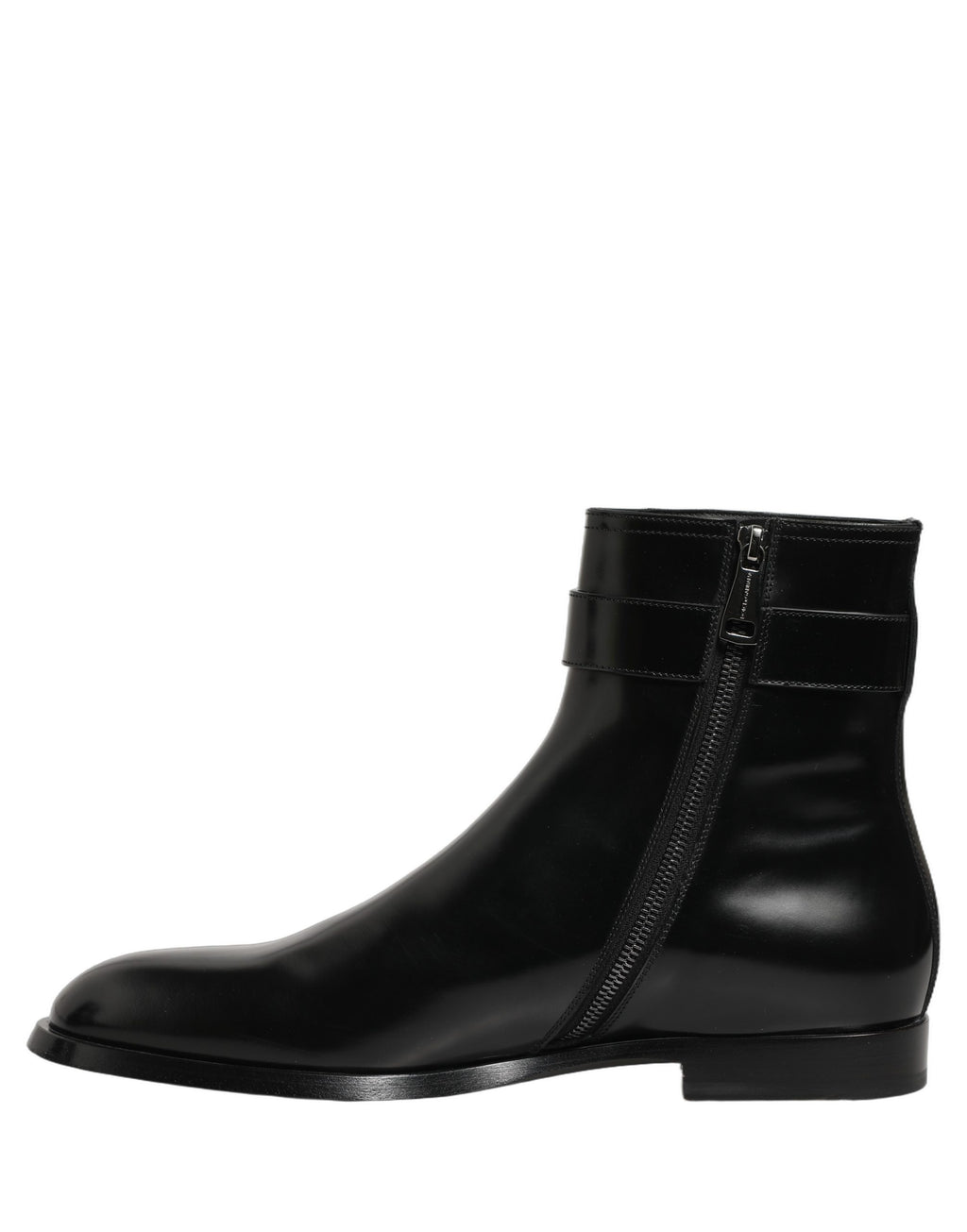 Bottes mi-mollet Dolce & Gabbana en cuir noir avec boucle logo