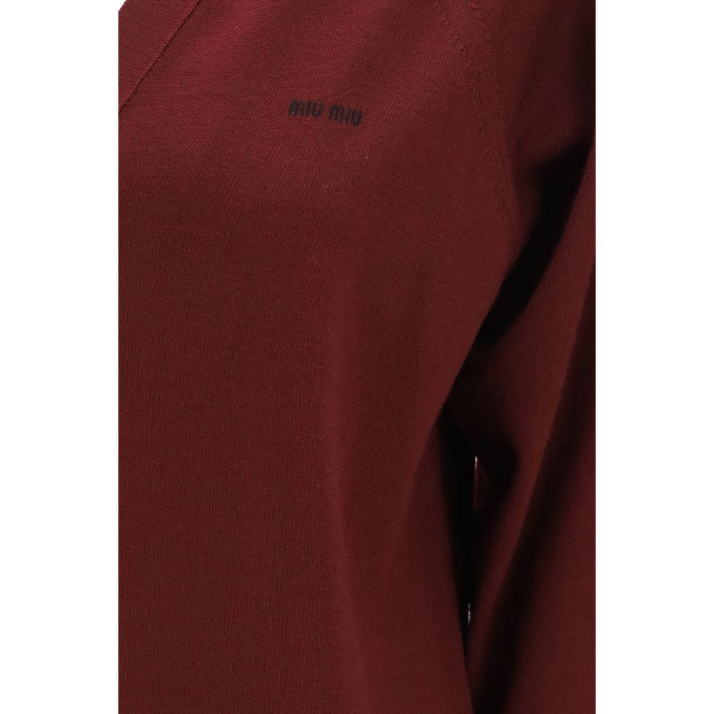 Miu Miu Bordeaux Cardigan detail view
