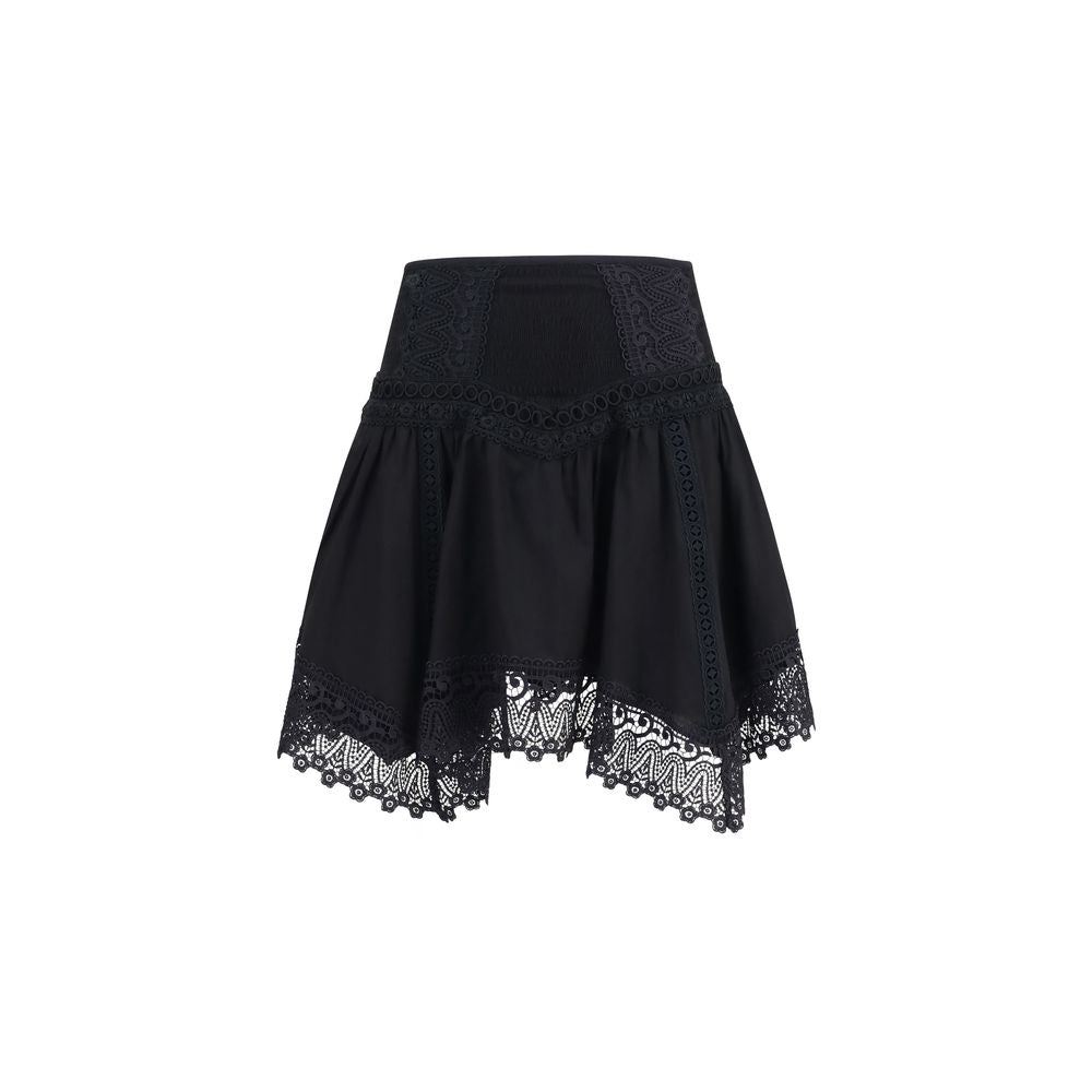 Jupe courte en coton noir Charo Ruiz
