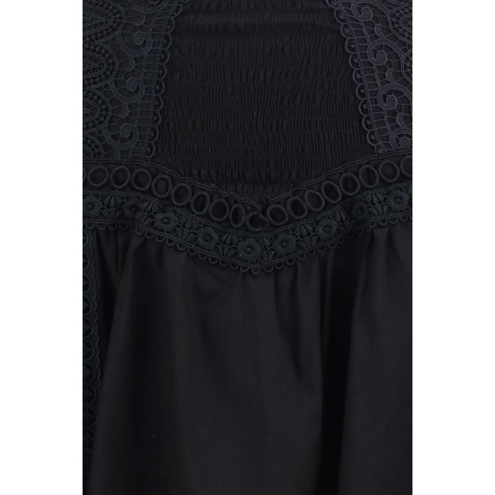 Jupe courte en coton noir Charo Ruiz