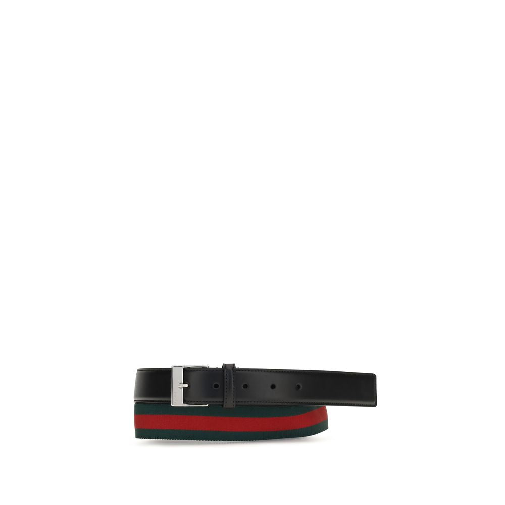 Ceinture classique Gucci en cuir de veau noir