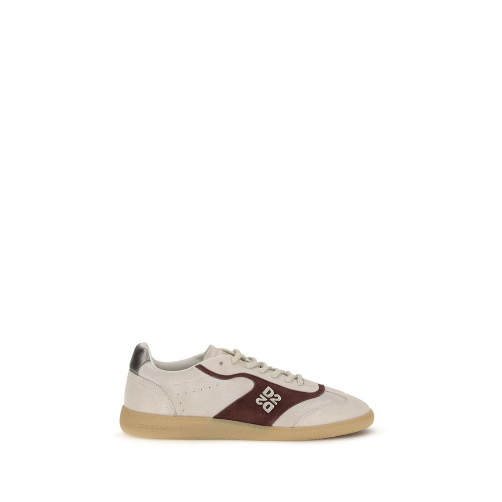 Baskets basses Dsquared² en cuir de veau beige Bos Taurus