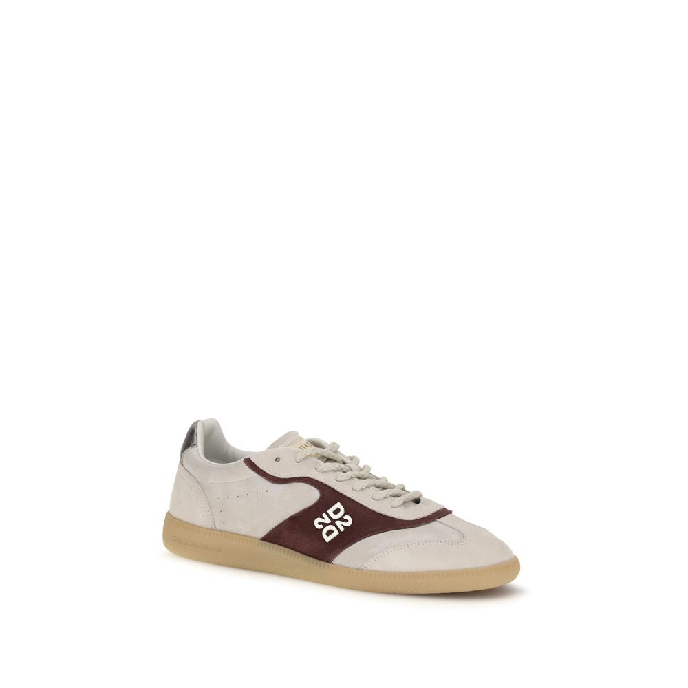 Baskets basses Dsquared² en cuir de veau beige Bos Taurus