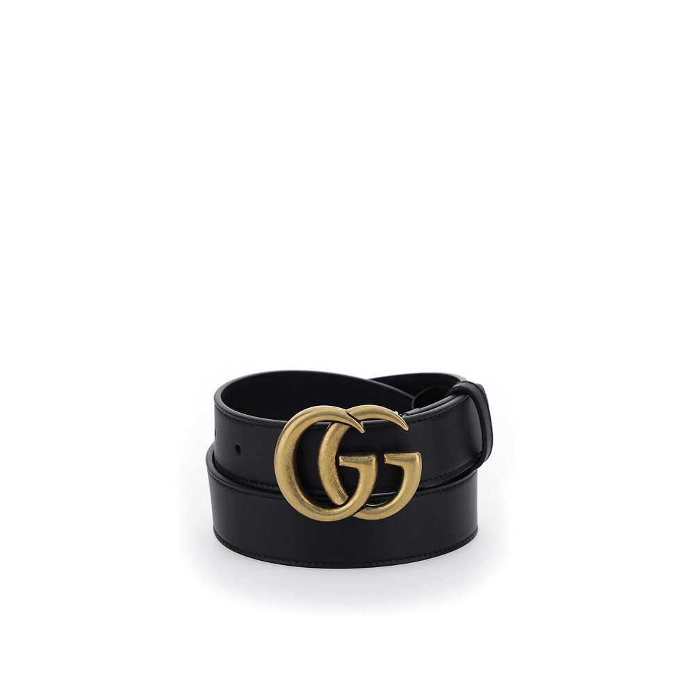 Ceinture classique Gucci en cuir de veau noir