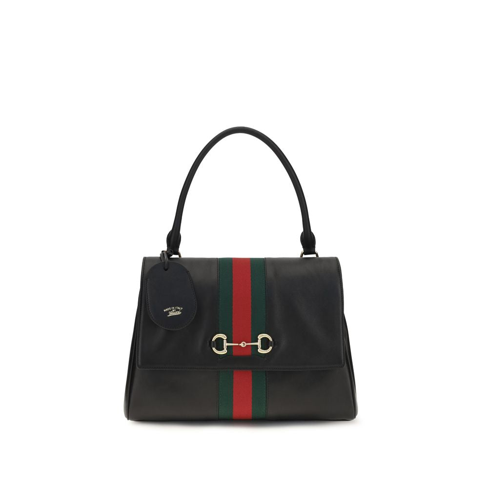 Sac à main Gucci en cuir de veau noir Bos Taurus