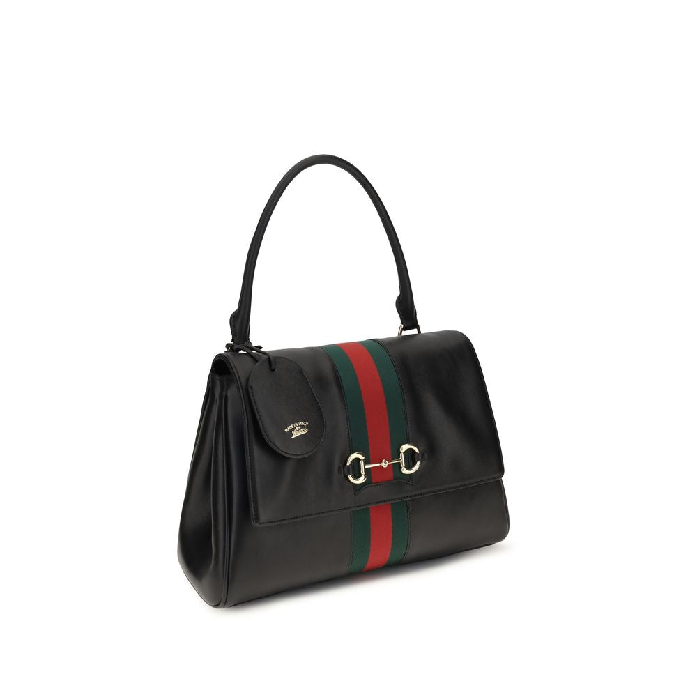 Sac à main Gucci en cuir de veau noir Bos Taurus