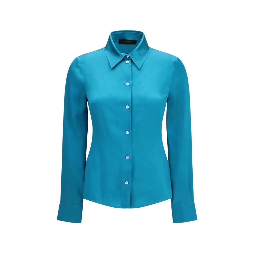 Chemise en soie bleue Gucci