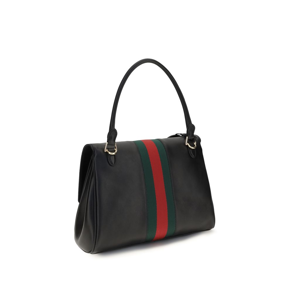 Sac à main Gucci en cuir de veau noir Bos Taurus