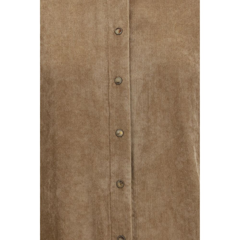 Chemise en viscose beige Brunello Cucinelli