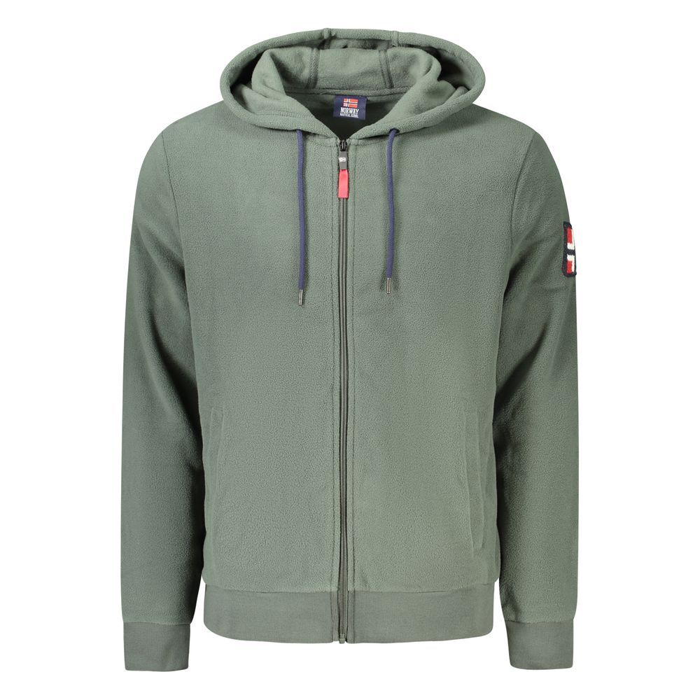 Norvège 1963 Sweat-shirt à capuche en polyester vert pour homme