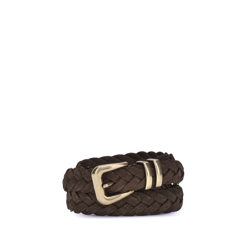 Ceinture Brunello Cucinelli en cuir de veau marron Bos Taurus