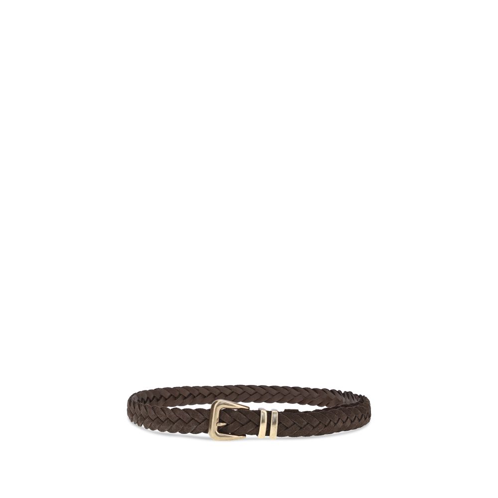 Ceinture Brunello Cucinelli en cuir de veau marron Bos Taurus