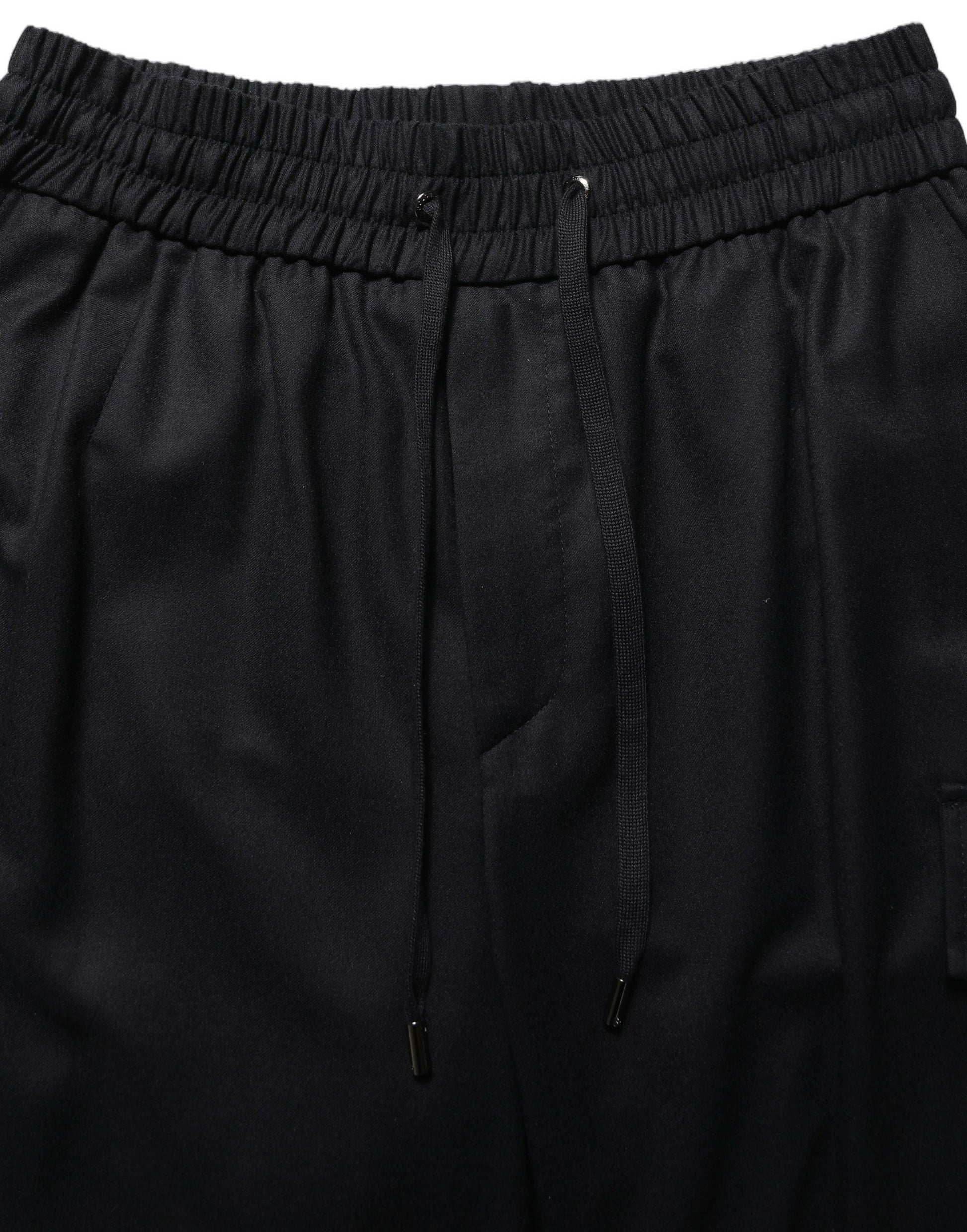 Dolce & Gabbana Black Mid Waist Cargo Jogger Sweatpants Pants