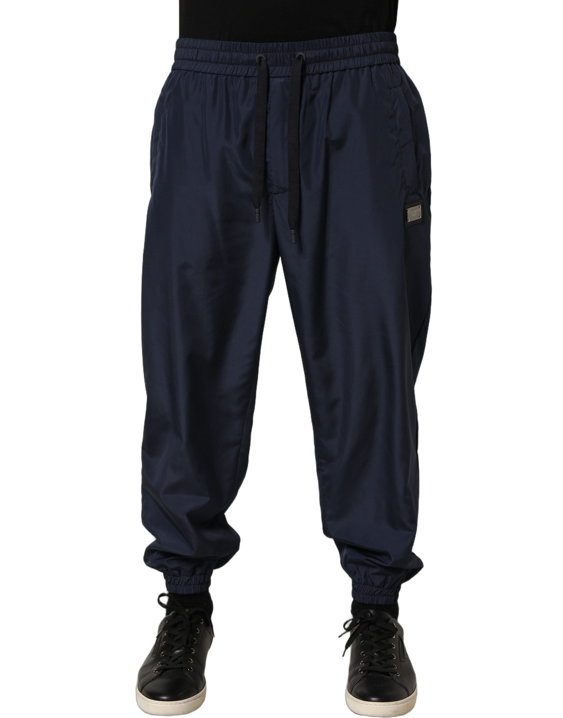 Dolce & Gabbana Dark Blue Polyester Jogger Sweatpants Pants