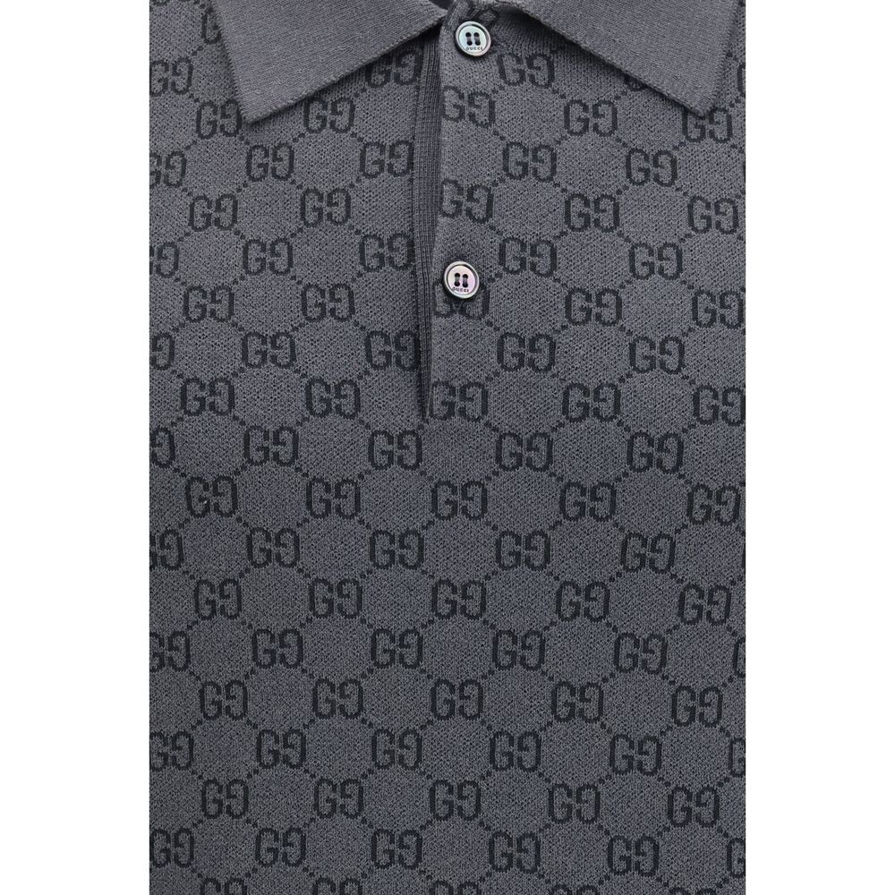 Gucci Gray Polo Shirt detail view