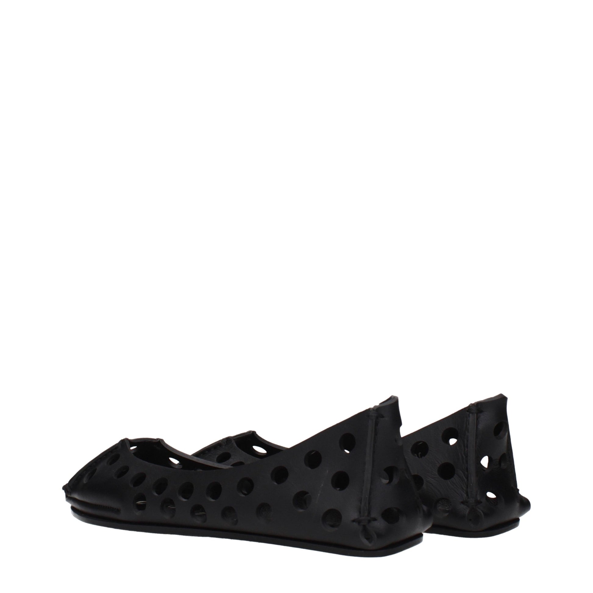 Alaïa Black Leather Ballet Flats
