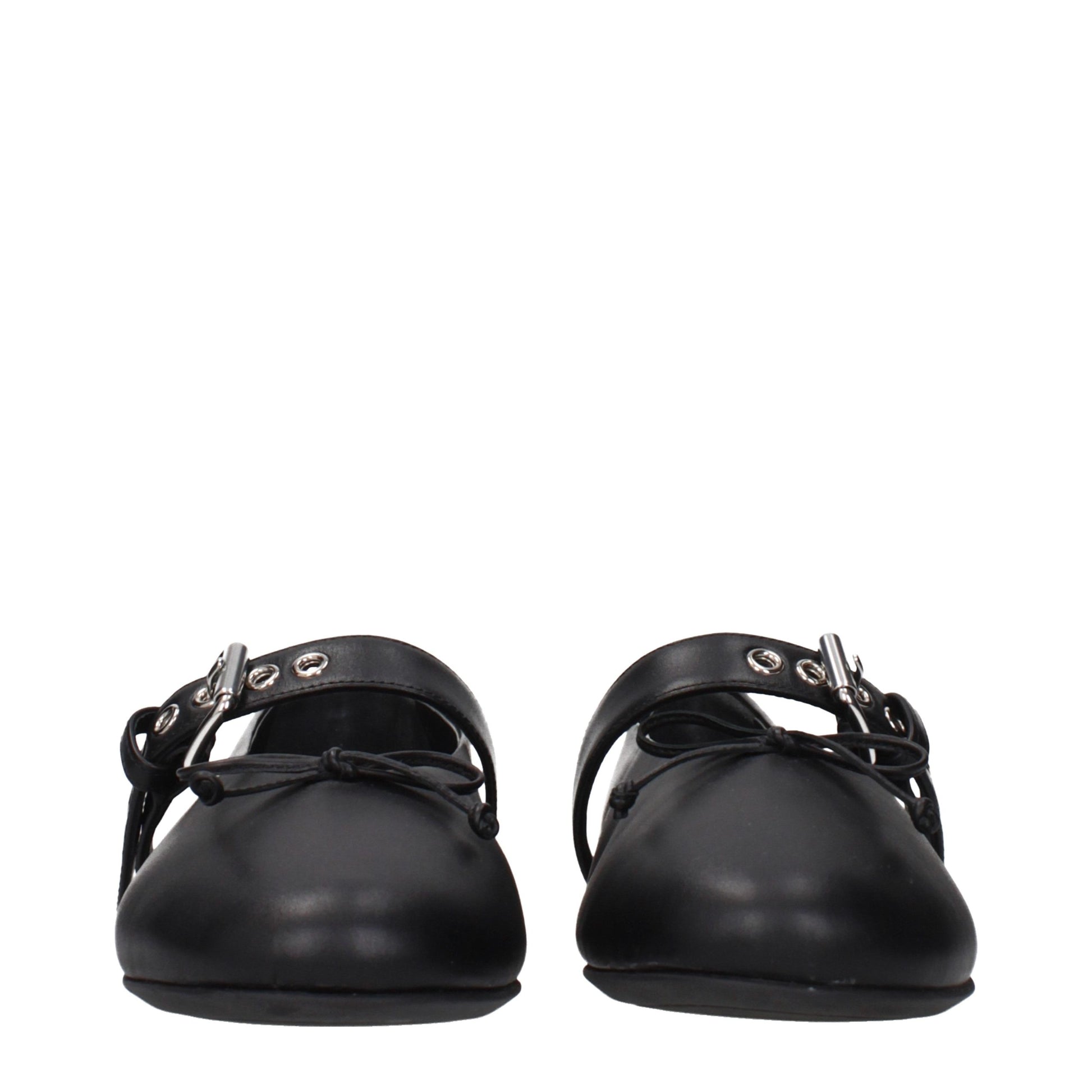 Miu Miu Black Leather Ballet Flats