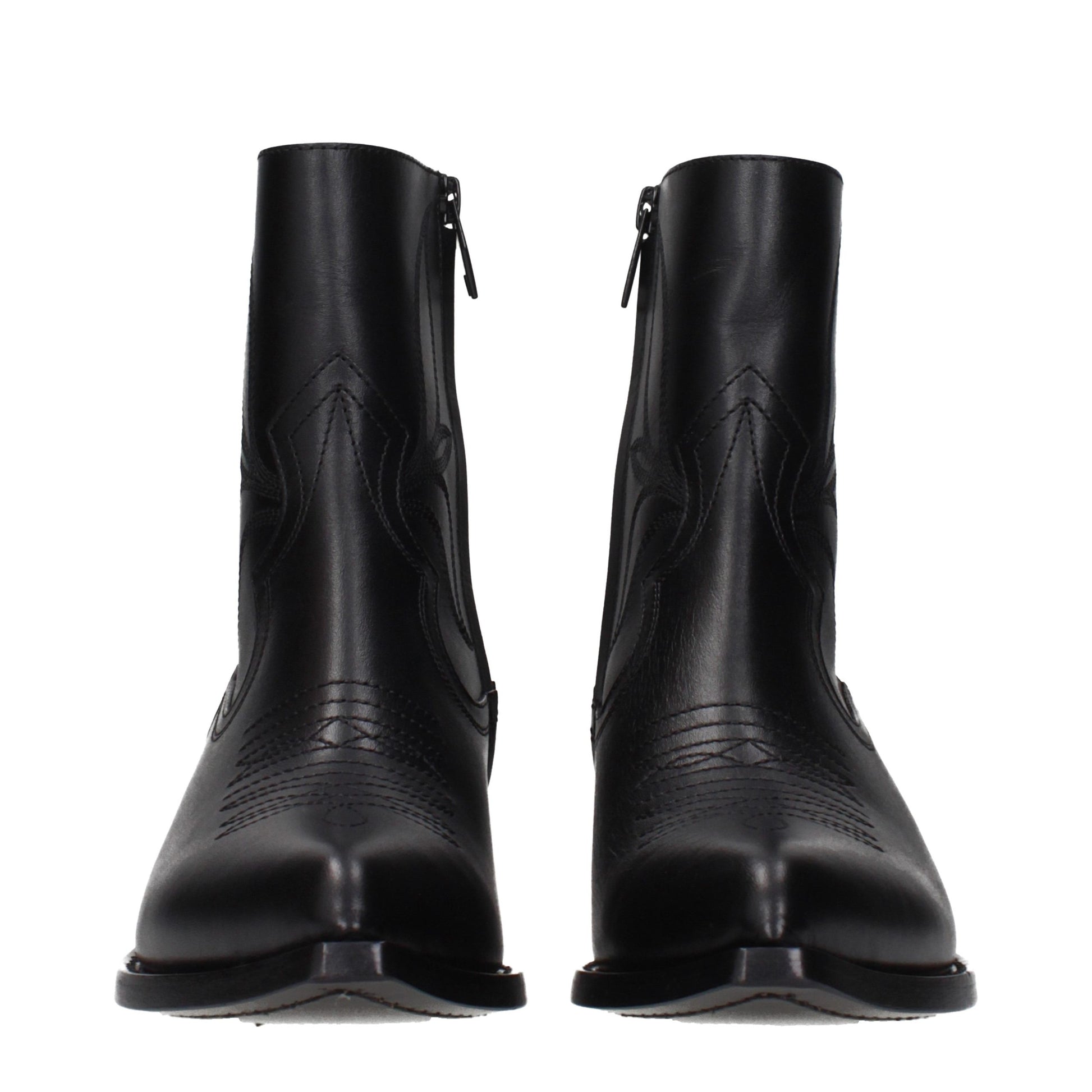 Celine Black Leather Ankle Boots