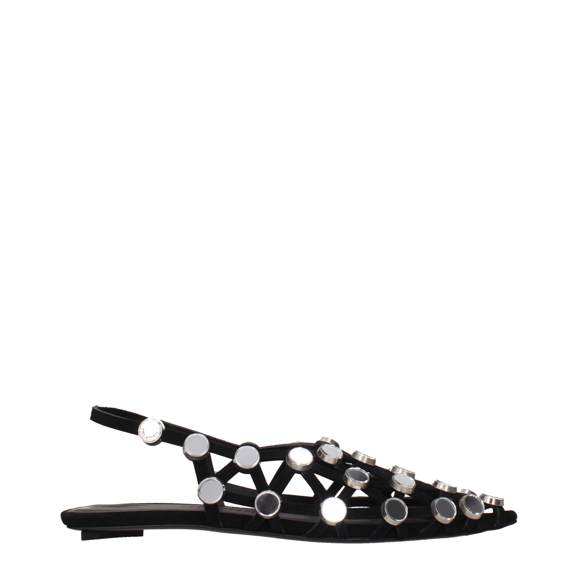 The Attico Black Leather Ballet Flats
