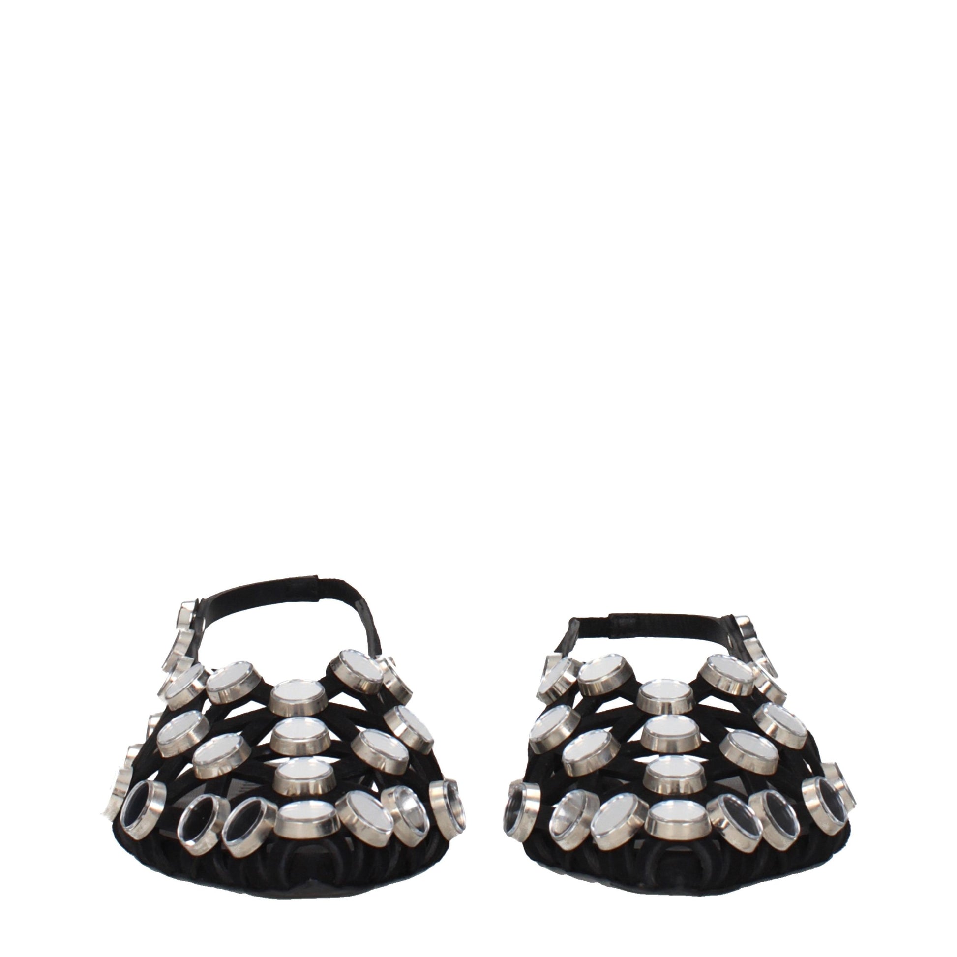 The Attico Black Leather Ballet Flats