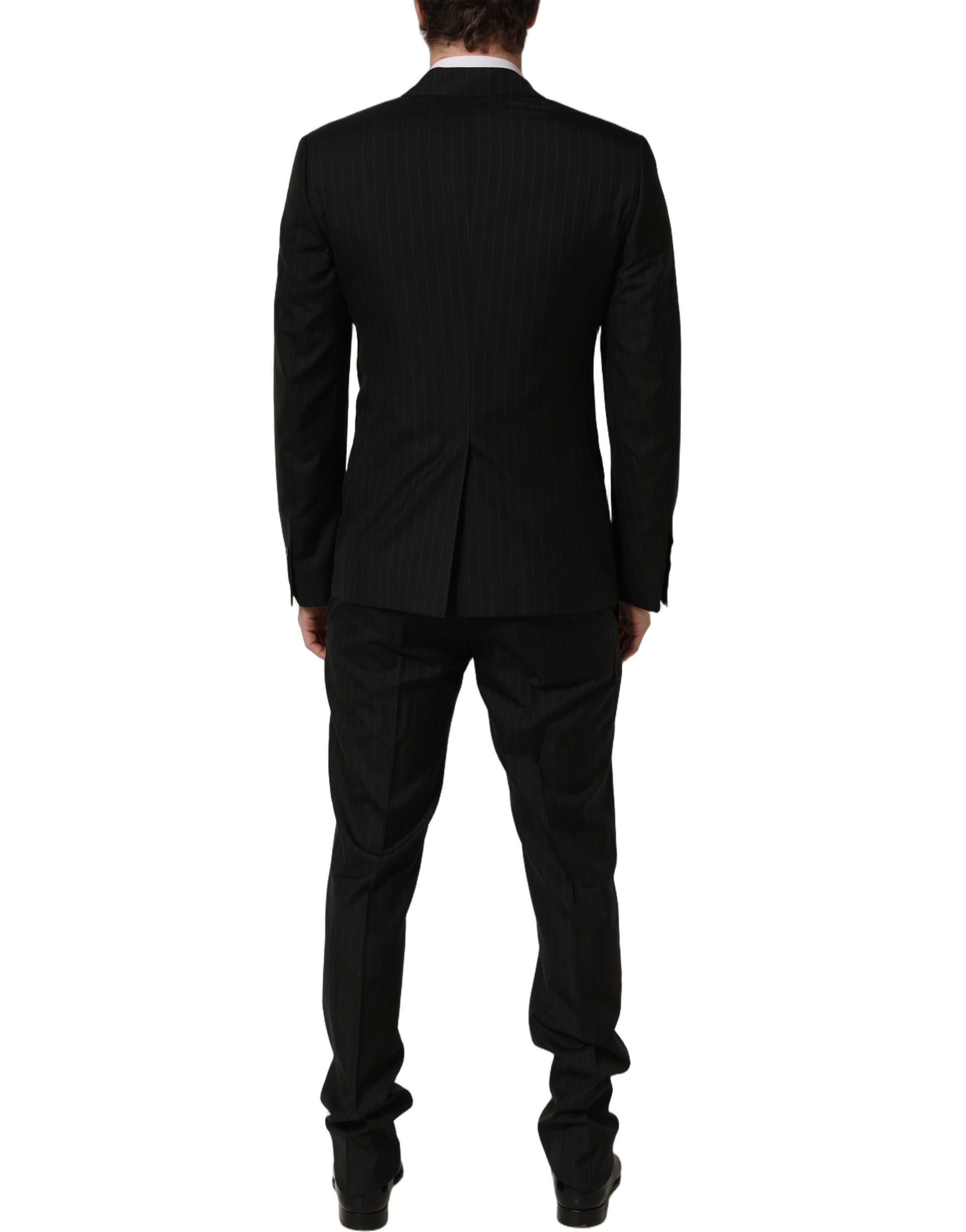 Dolce & Gabbana Black Stripes Slim Fit Formal 3 Piece Suit