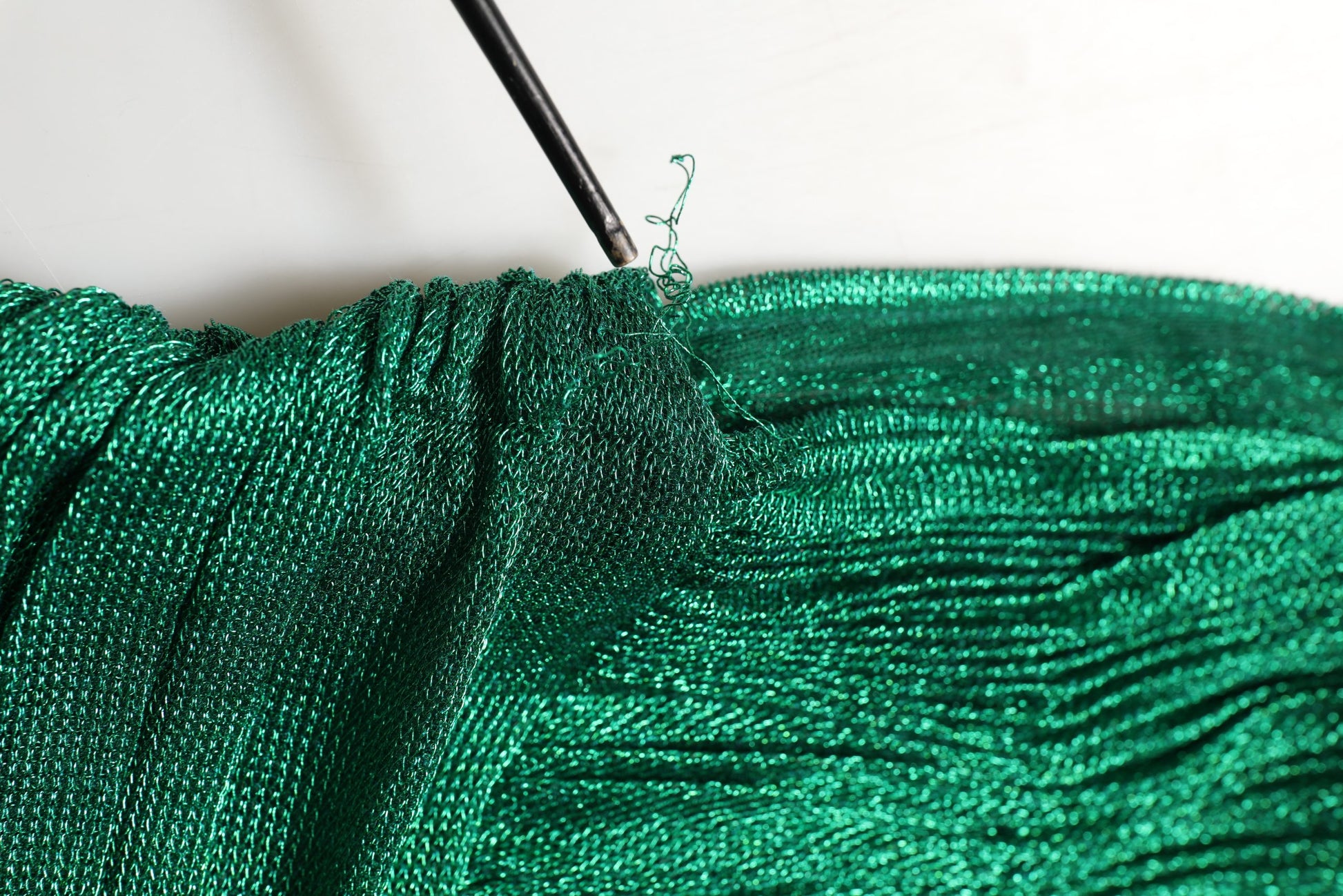 Dolce & Gabbana Emerald Green Plissé Evening Gown Dress