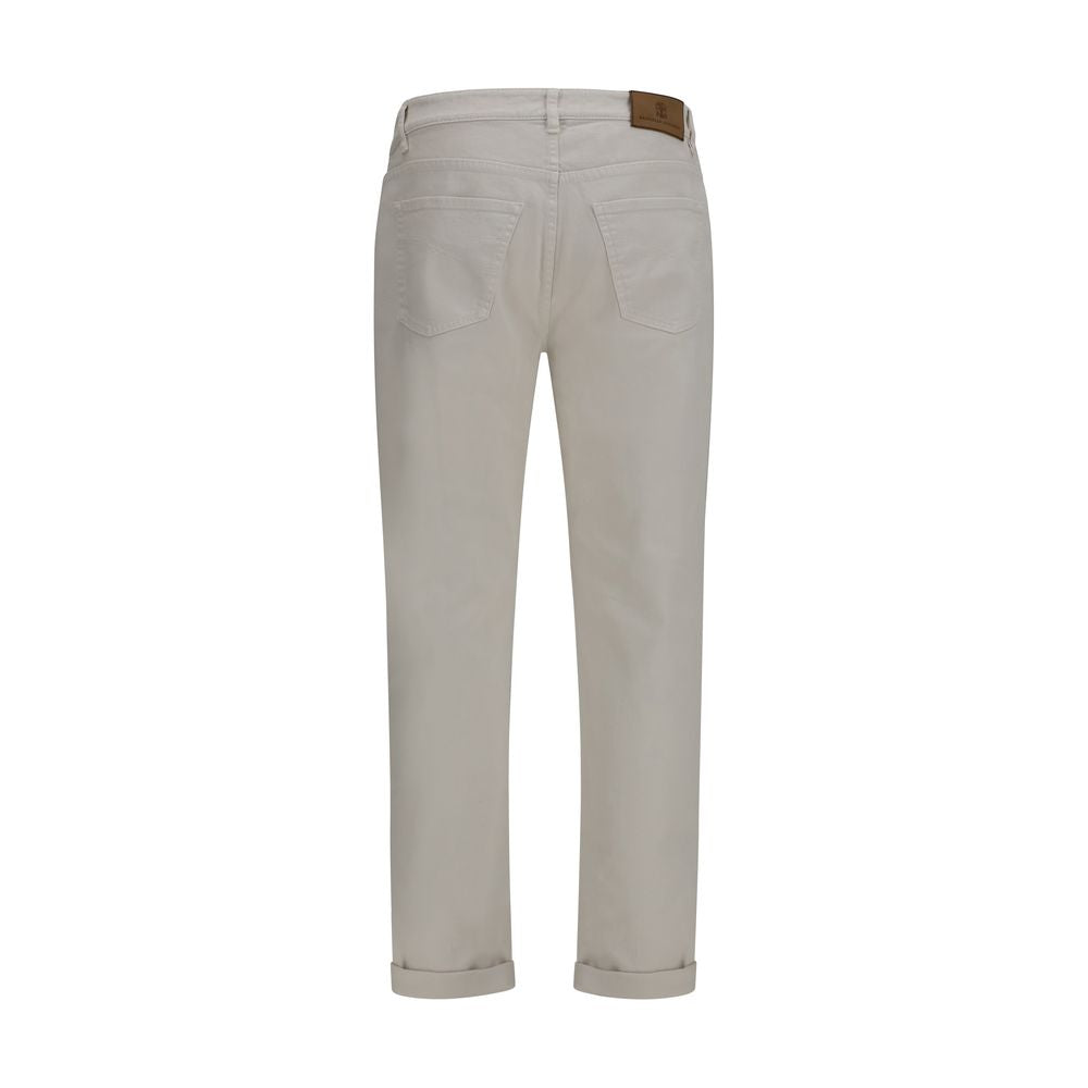 Brunello Cucinelli White Cotton Jeans Denim