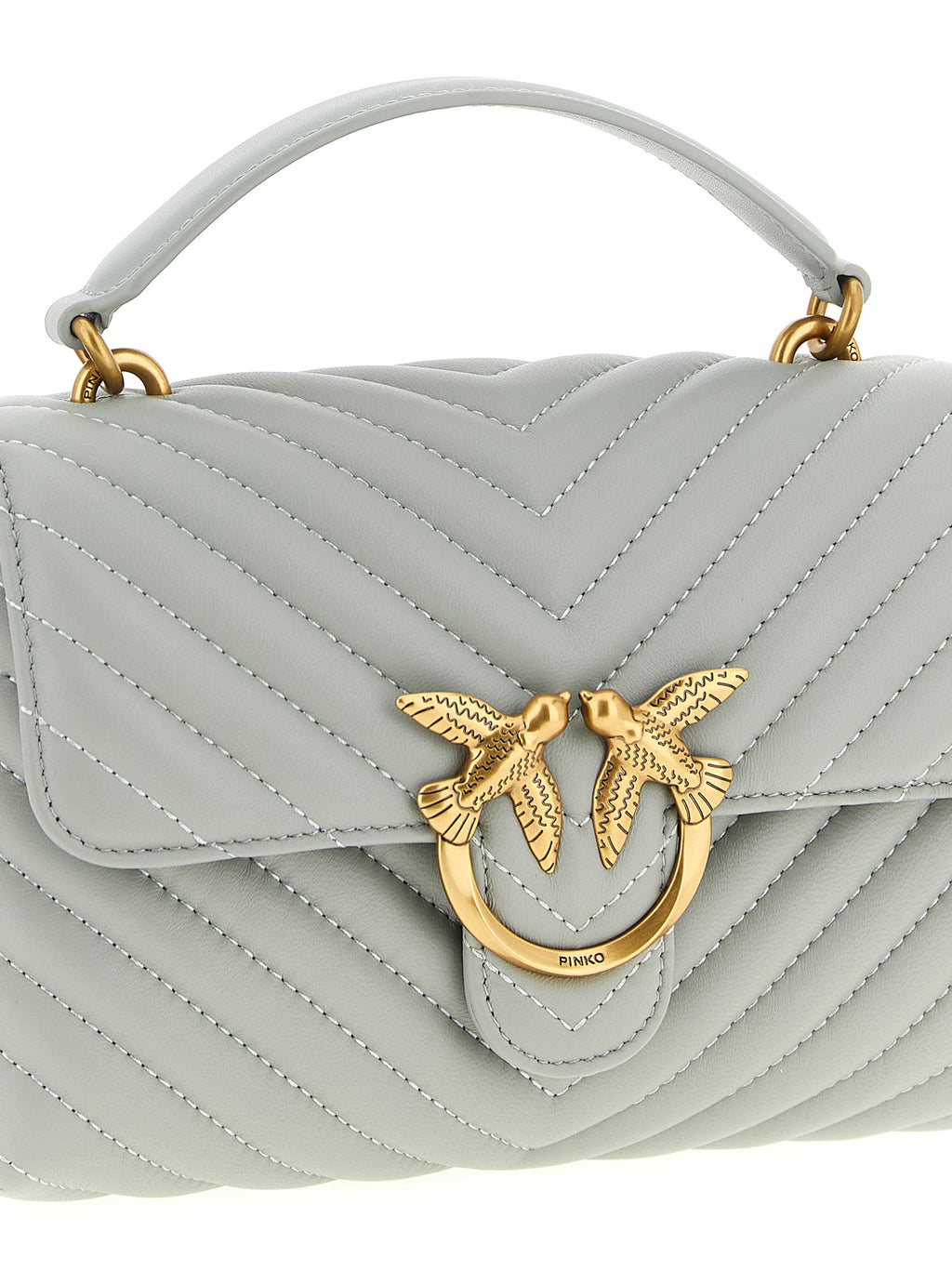 PINKO Gray Lambskin Handbag