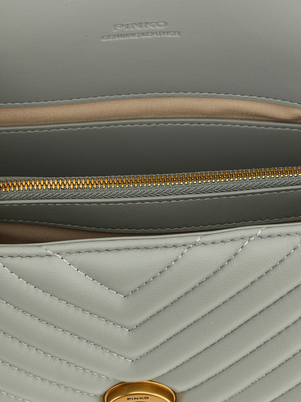 PINKO Gray Lambskin Handbag