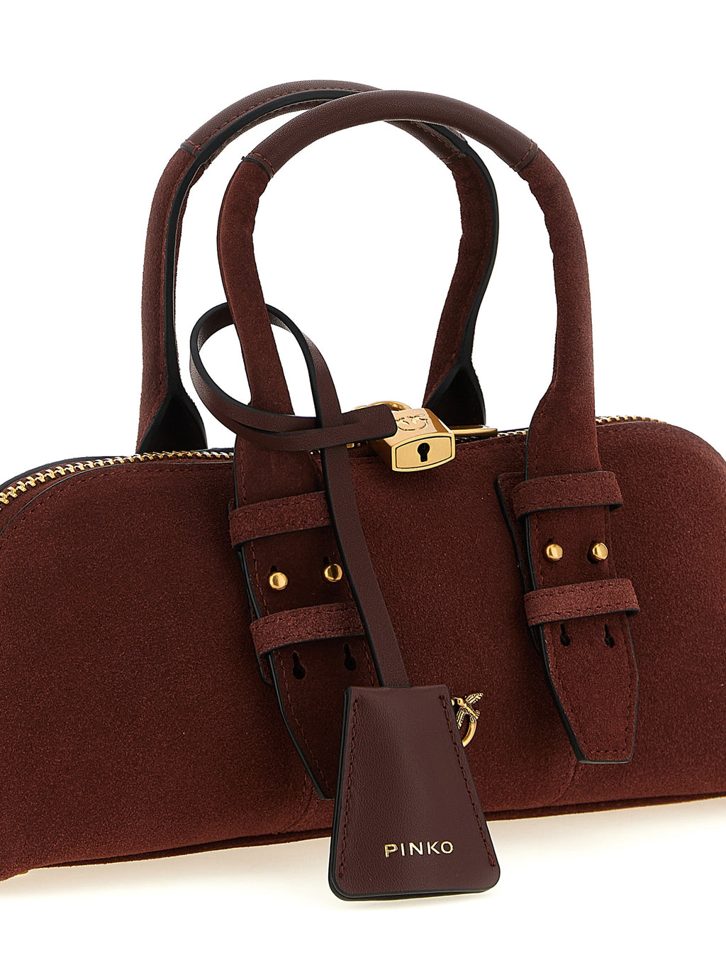 PINKO Bordeaux Umhängetasche aus Rindsleder