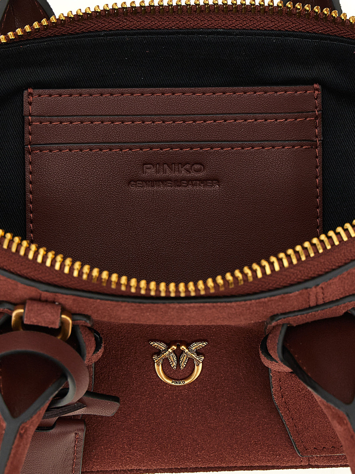 PINKO Bordeaux Umhängetasche aus Rindsleder