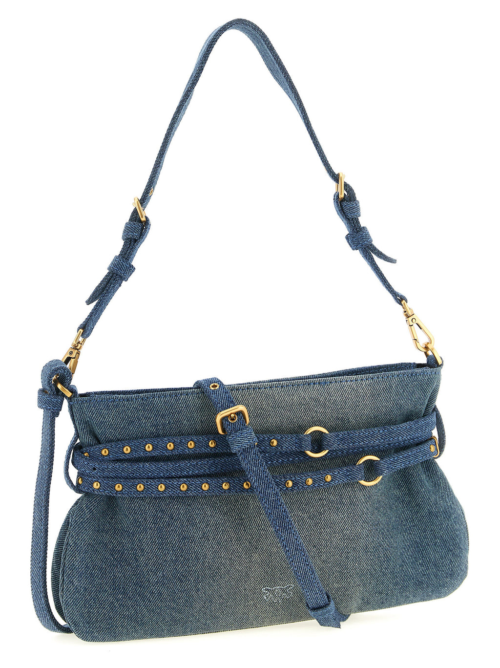 PINKO Blue Cotton Shoulder Bag
