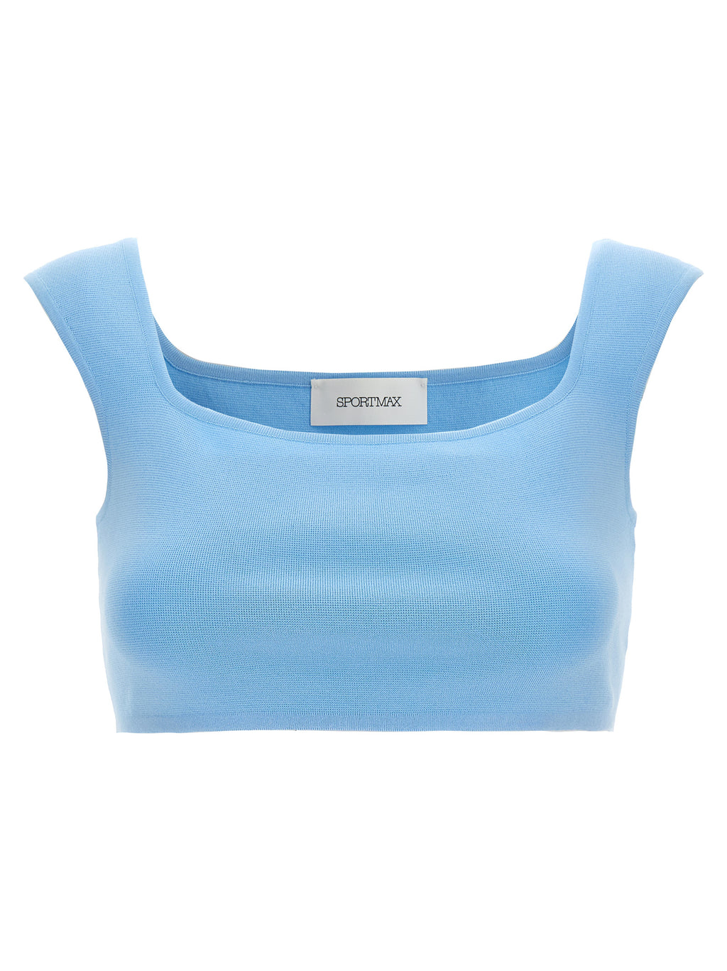 Sportmax Blue Cotton Sleeveles T-Shirt