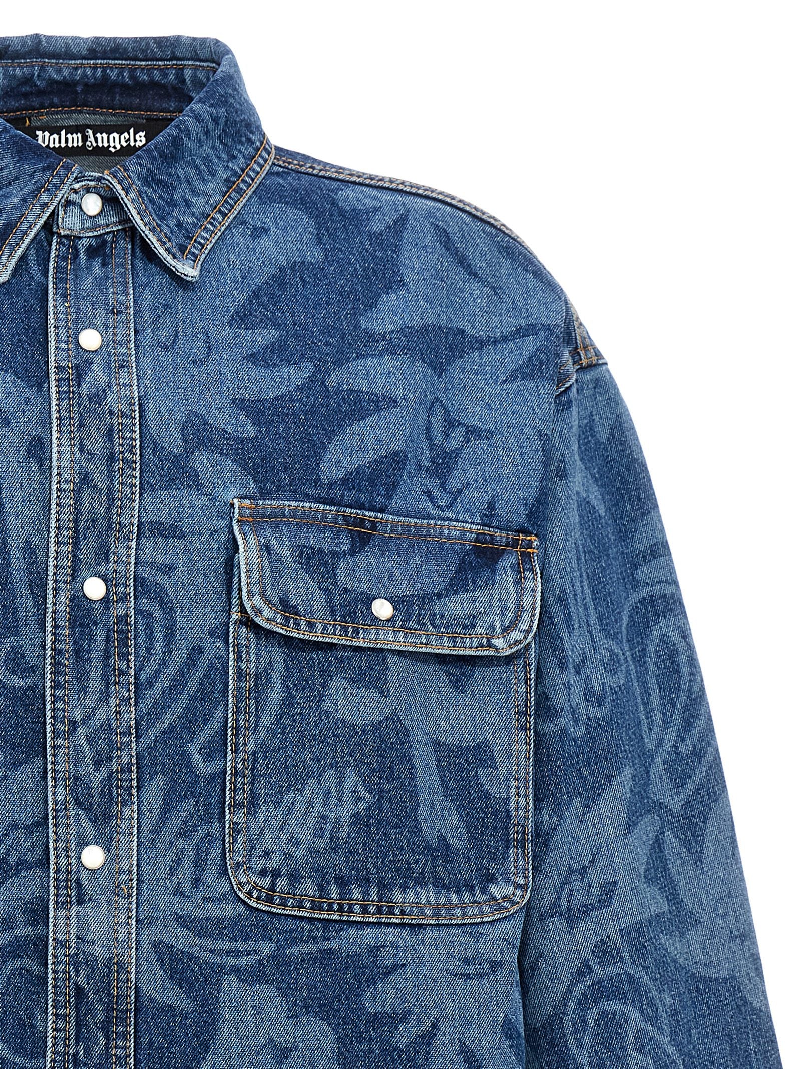 Palm Angels Blue Cotton Denim Jacket